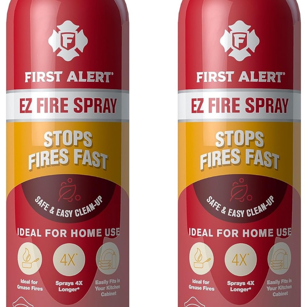First Alert EZ Fire Spray, Extinguishing Aerosol Spray, Pack of 2, AF400-2, RED